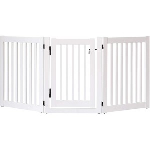 Dynamic Accents Highlander Series Solid Wood Pet Gates are Handcrafted by Amish Craftsman - 32 High - 3 Panel Walk Through - White - 1 of 2