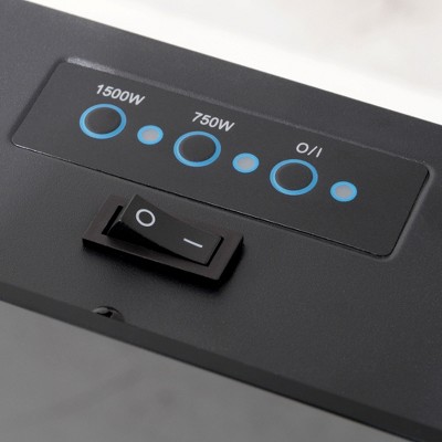 41.3" Black Electric Wall-Mounted Fireplace with Mantel