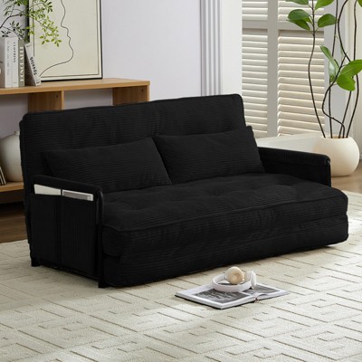 Muti-Functional Folding Loveseat Sofa Bed Floor Sofa Bed,Lazy Sofa with Pillows,6 Position Adjustable Backrest
