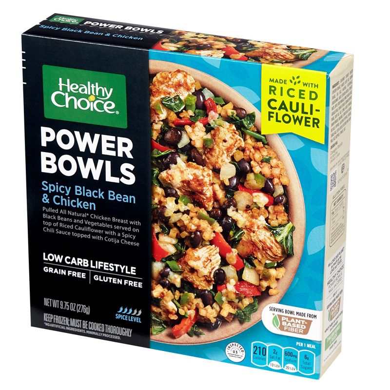Healthy Choice Gluten Free Frozen Power Bowl Spicy Black Bean &#38; Chicken with Riced Cauliflower - 9.75oz, 4 of 5