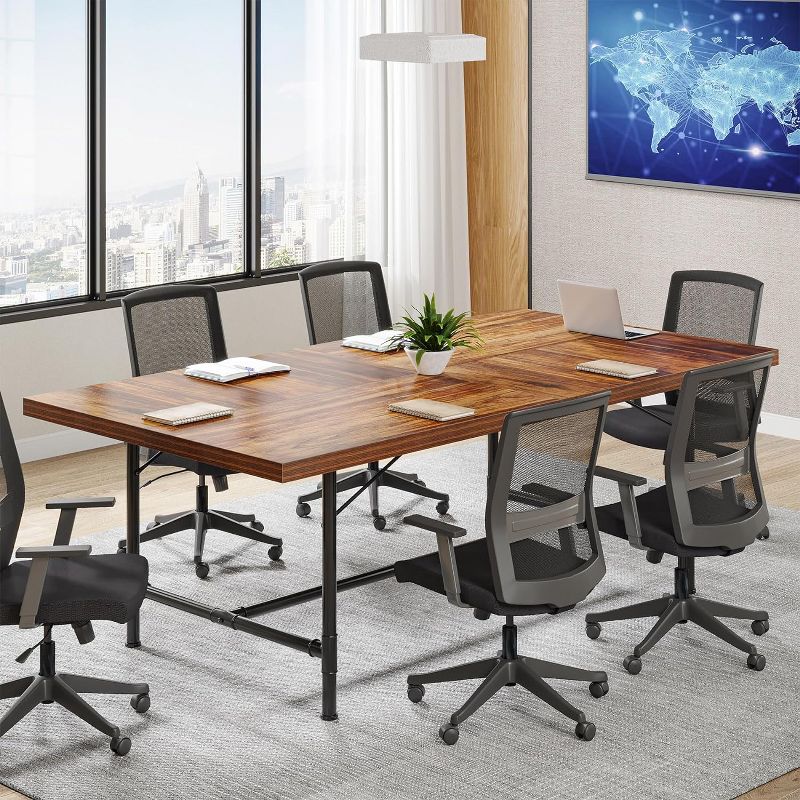 Tribesigns 6FT Conference Table, 70.8" Rectangle Meeting Seminar Table, Modern Training Table, Boardroom Desk for Office, 1 of 9