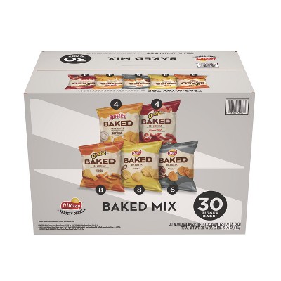 Frito-Lay Baked Variety Pack, Lay's Regular/Lay's BBQ/Cheetos/Ruffles Cheddar and Sour Cream/Hot Cheetos - Case of 2 - 30 bags