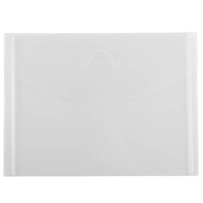 JAM Paper 5 1/2'' x 7 3/8'' 12pk Plastic Envelopes with Tuck Flap Closure, Booklet - Clear
