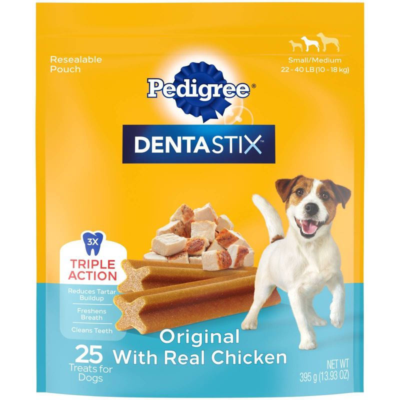 Pedigree Dentastix Original Small Medium Chicken Dental Dog Treats - 25ct, 1 of 5