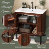 Bathroom Vanity With Ceramic Sink,Bathroom Storage Cabinet With 4 Sturdy Iron Legs,2 Soft-Closing Doors And Large Storage Space -Maison Boucle - 3 of 4