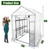 Walk-in Greenhouse with Roll-Up Zipper Door 57 x 57 x 76 Portable 3-Tier 6-Shelf Steel Frame Greenhouse for Indoor Outdoor Garden Patio, Green - 2 of 4