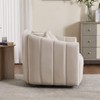 Hrinhom 40.4"W Oversized 360° Swivel Accent Barrel Chair,Upholstered Half Cozy Sofa with 3 Pillows - 3 of 4