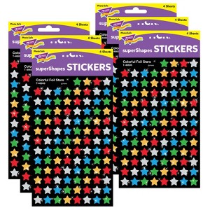 TREND Colorful Foil Stars superShapes Stickers, 400 Per Pack, 6 Packs - 1 of 4