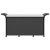 vidaXL Patio Storage Bench with Cushion, Outdoor Ottoman Bench, 45.7-Inches Long, Black Poly Rattan - 4 of 4