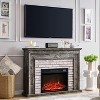 Sincido 45" TV Stand wth Electric Fireplace, Flip Top Electric Fireplace with Mantel, Remote Control Fireplace for Living Room - 2 of 4