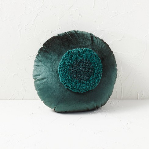 Velvet Bowknot Throw Pillow - Dark Green - Gray - ApolloBox