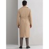 Lars Amadeus Men's Double Breasted Long Winter Classic Trench Coat with Belt - 3 of 4