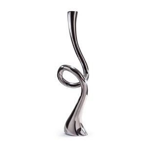 HomeRoots 39" Silver Trumpet Aluminum Floor Vase - 1 of 4