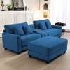 Hyleory 3 - Piece 112'' Corduroy Sectional Sofa with ottoman for  living room - 3 of 4