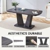 NicBex 63 Inch Rectangle Dining Table,Modern Kitchen Table with Faux Marble Tabletop and V-Shape MDF Base - 4 of 4