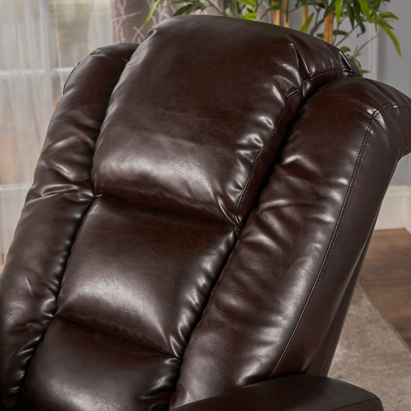Emersyn Tufted Leather Power Recliner with Arm Storage and USB Cord Brown - Christopher Knight Home, 5 of 8