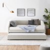 VYNXARIA Cozy Beige Linen Full Daybed with Hidden Trundle: Tufted Sofa - Style Comfort for Small Spaces - 4 of 4
