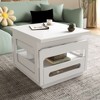 Kumasinova 3-In-1 Transformable Coffee Table with Storage Cabinet&Drawer,Modern Living Room Center Table Convertible Coffee Table,White - 3 of 4