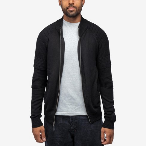 Black cardigan clearance hoodie mens