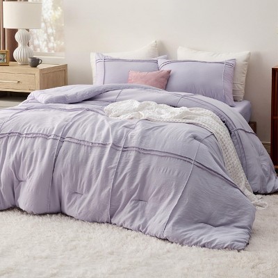 3-4 Pcs Comforter Set with Sheet Grid Pinch Pleat Soft Boho Bedding.