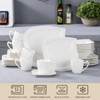 vancasso 30 Pieces White Dinnerware Set, Service For 6 Person, White Set, Porcelain Dinnerware, Dinner /Dessert /Soup Plate, Cup And Saucer Set - 3 of 4