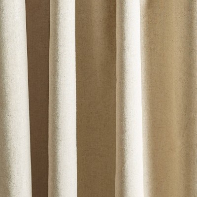 Linen Blackout Rod Pocket Back Tab Curtain Panels, 95"