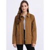 INSPIRE CHIC Women's Drawstring Waist Flap Pockets Lightweight Utility Jacket - 3 of 4