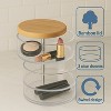 Makeup Organizer 3 Tier Rotating with Bamboo Lid, Clear Acrylic Jewelry Holder, Nonslip 360° Rotating Storage Tray - 3 of 4