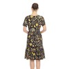 Women's Floral Short Sleeve Knee Length Dress - 3 of 4