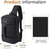 Sling Bag for Men 14-16",Crossbody Bag with USB Charging Port Fits 10.2inch iPad, Casual Daypack, Black L - 2 of 4