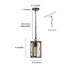 LNC Martin Modern Farmhouse Cylinder Pendant  Lights, Brown and Brushed Black,5.5in/12in - 3 of 4