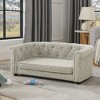 Lyngins Button-Tufted Linen Pet Sofa, Dog Sofa Bed with Arc-Shaped Backrest and Armrests, Cat Bed, Dog Bed for Couch - 4 of 4