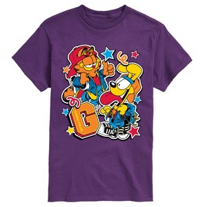 Men's - Garfield - Garf Odie Stickers Short Sleeve Graphic T-Shirt - 1 of 3