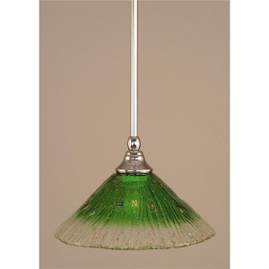 Toltec Lighting Any 1 - Light Pendant in  Chrome with 10" Kiwi Green Crystal  Shade - 1 of 1