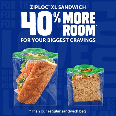 Ziploc Lunch Trio Sandwich for School Meal Prep Snack Bags - XL - 225ct
