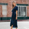 Women's Festive Ribbed Velvet Belted Midi Fall Dress -Cupshe - 2 of 4