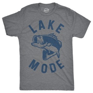 Mens Lake Mode Tshirt Funny Summer Vacation Fishing Tee For Guys - Crazy Dog Men's T Shirt - 1 of 4