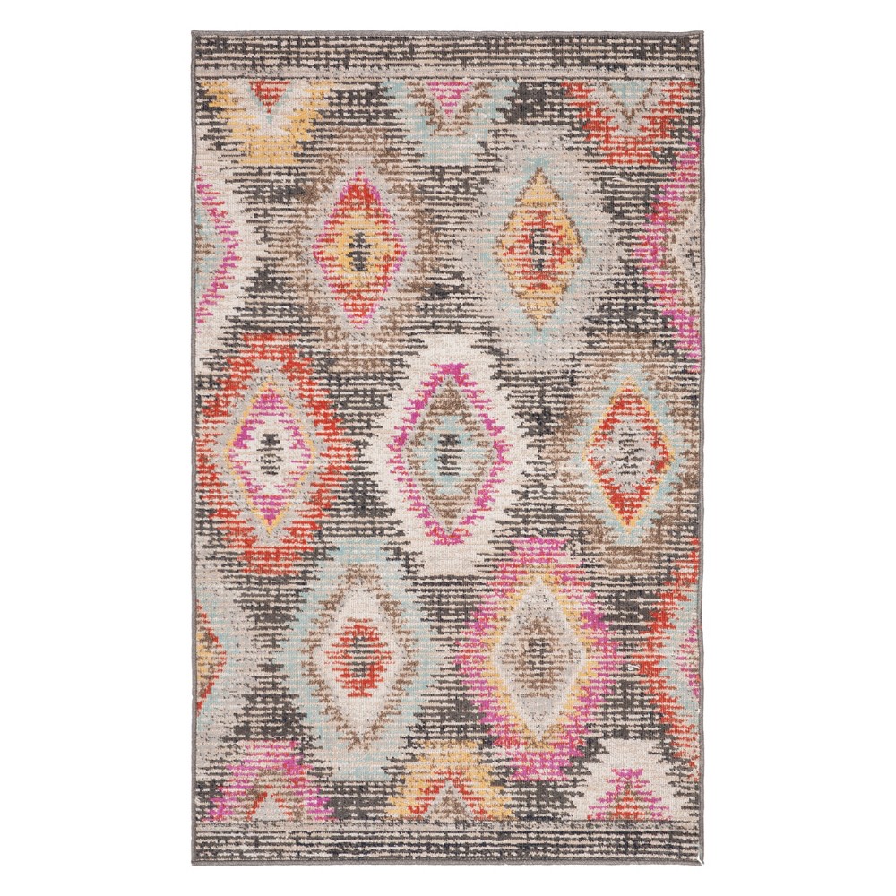 3'x5' Estela Geometric Design Loomed Rug Gray/Multi - Safavieh