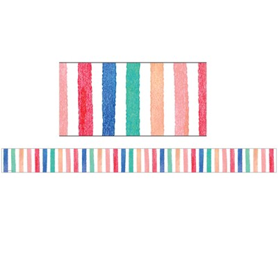 Teacher Created Resources Watercolor Stripes Straight Border Trim, 35 Feet (Pack of 6)