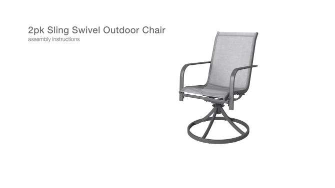 2pc Sling Outdoor Patio Dining Chairs Swivel Chairs - Room Essentials™, 2 of 14, play video