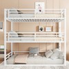 KWPZQEB Triple Bunk Bed with Safety Guardrails & Ladder, Metal Triple Bunk Bed with Noise-reduced Design, No Box Spring Need, Easy Assembly - 2 of 4