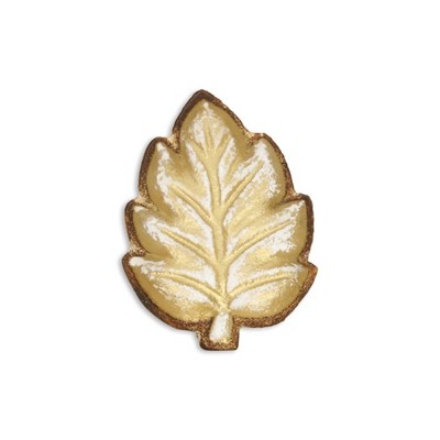 Cheung's Adriano Golden Cast Iron Leaf Dish Decor
