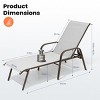Pellebant Set of 2 Outdoor Chaise Lounge Chairs 6 Positions Adjustable Heavy Duty  Aluminum Frame 270lb Capacity for Poolside Garden Courtyard - 2 of 4