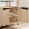 63'' TV Stand for TVs up to 70'', Farmhouse Entertainment Center with 4 Door and Open Shelves, Wooden Media Console for Living Room, Bedroom - 3 of 4