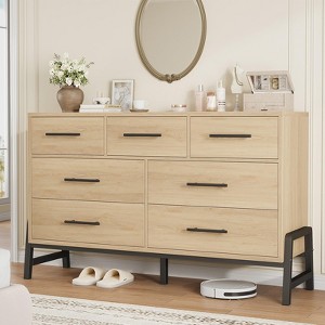 7-Drawer Dresser for Bedroom, 52" Wide Freestanding Wooden Chest, Closet Storage Organizer for Living Room, Hallway, or Entryway - 1 of 4