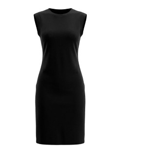 knee length dresses for ladies Black Gathered Midi Strappy Dress  Reistor