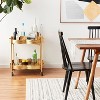 Storied Home Clover Shaped 2-Tier Hammered Metal Bar Cart with Wheels - 2 of 4