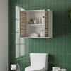 Evideco French Home Goods Wall Mounted Bathroom Medicine Cabinet – Two Louvered Doors – 20.5 x 21.7 x 8.7 in – MDF with Sturdy Interior Shelf - 2 of 4