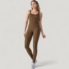 Anna-Kaci Active Women's Ribbed Knit Sleeveless Jumpsuit with Scoop Neckline and Bodycon Fit - 4 of 4
