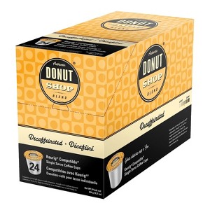 Authentic Donut Shop Blend Coffee Pods, Decaffeinated Medium Roast Coffee in Single Serve Cups, 24 Count - 1 of 2